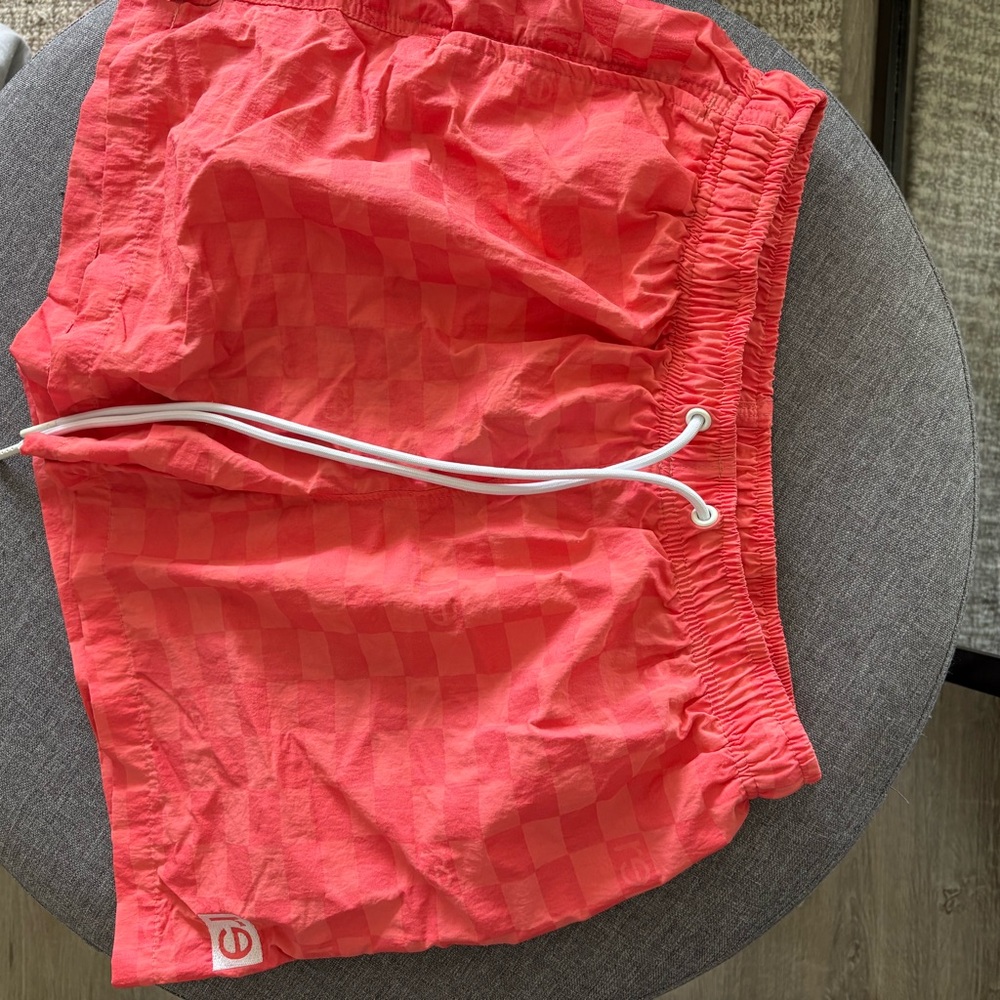 Re-Inc Popsicle Collection Coral Checkered Swim Shorts